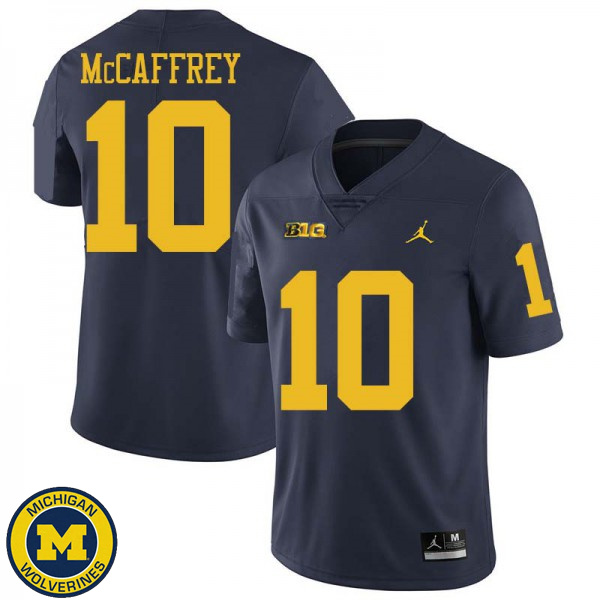 Mens Michigan Wolverines #10 Dylan McCaffrey Navy Jordan Brand NCAA Football Jersey